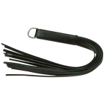 Zado Leather Flogger With D-Ring Handle. Unlock thrilling sensations with the Zado Leather Flogger.