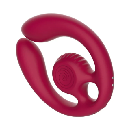 Close-up of Snail Vibe Gizi Duo finger lock handle and remote control for couples play