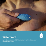 Close-up of We-Vibe Sync Go wearable C-shape couples vibrator for clitoral and G-spot stimulation during sex