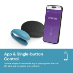 Close-up of We-Vibe Sync Go wearable C-shape couples vibrator for clitoral and G-spot stimulation during sex