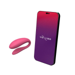 Close-up of We-Vibe Sync Lite showing ergonomic C-shape design and We-Connect app control
