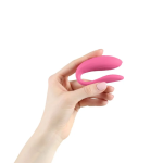 Close-up of We-Vibe Sync Lite showing ergonomic C-shape design and We-Connect app control