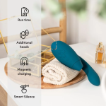 Close-up of Womanizer Duo 2 showing Pleasure Air head, separate controls, and features like Smart Silence and Afterglow