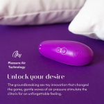 Close-up of Womanizer Starlet 3 showing two-button controls, magnetic USB charging pins and waterproof IPX7 design